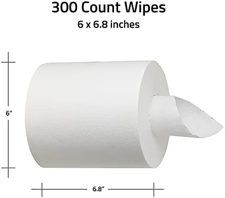מגבות נייר נייט לבן | 6 ″ x 6.8 ″ מגבות נייר בתפזורת | 6 גלילים 300 גיליונות לכל גליל | 1800 מגבות נייר בתפזורת